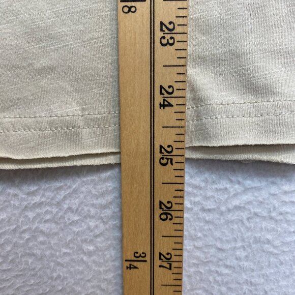 Rae Mode Shirt Womens L Tan Short Sleeve Destroyed Top - Picture 10 of 11